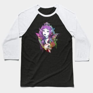 Floral Skull Fairy Baseball T-Shirt